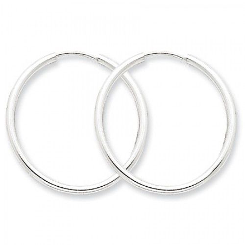 Round Earrings - Hoop in Sterling Silver - Endless Back - Women - Lovely