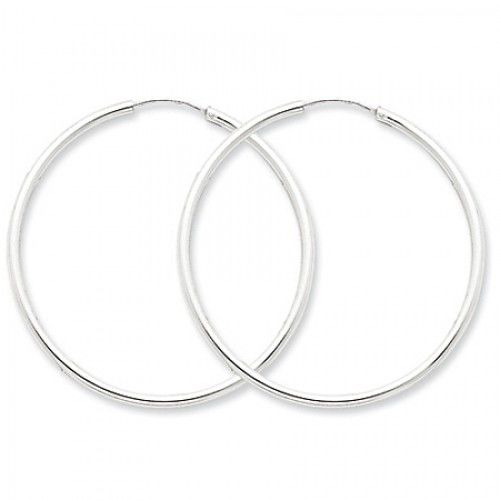 Round Earrings - Hoop in Sterling Silver - Endless Back - Women - Attractive
