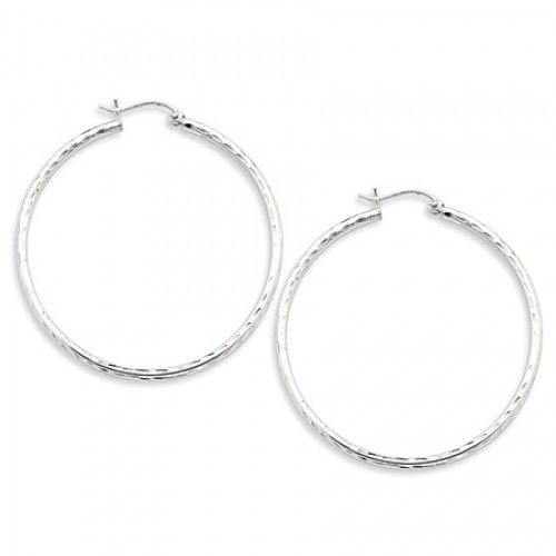 Round Earrings - Hoop in Sterling Silver - Hinge W/ Post - Women - Marvelous