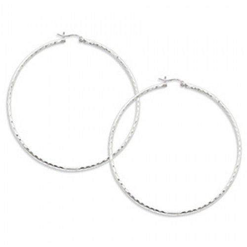 Round Earrings - Hoop in Sterling Silver - Hinge with Post - Women - Ravishing