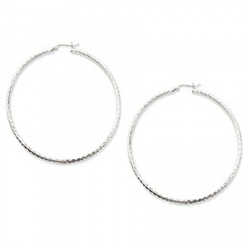 Round Earrings - Hoop in Sterling Silver - Hinge W/ Post - Women - Superb
