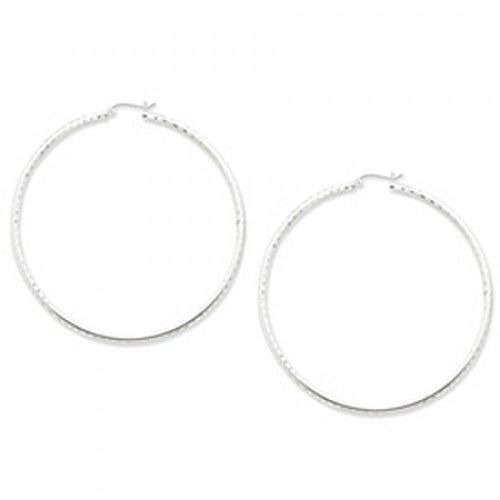 Round Earrings - Hoop in Sterling Silver - Hinge Back - Women - Wonderful