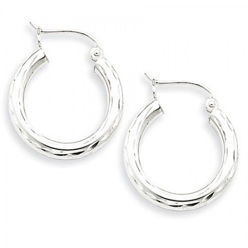 Round Earrings - Hoop in Sterling Silver - Hinge with Post - Women - Fetching