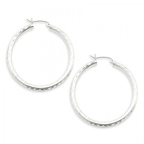 Round Earrings - Hoop in Sterling Silver - Hinge W/ Post - Women - Tantalizing