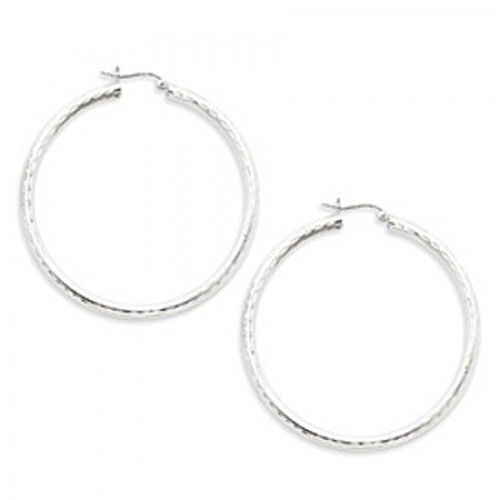 Round Earrings - Hoop in Sterling Silver - Hinge with Post - Women - Lovable
