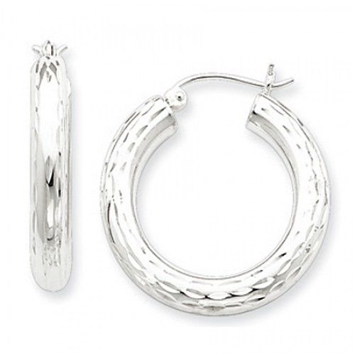 Round Earrings - Hoop in Sterling Silver - Post W/ Hinge - Women - Interesting
