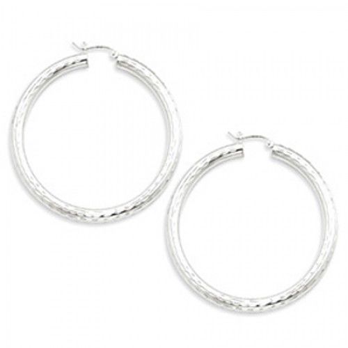 Round Earrings - Hoop in Sterling Silver - Post with Hinge - Women - Remarkable