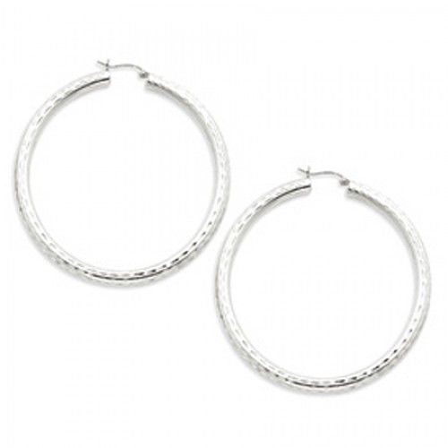 Round Earrings - Hoop in Sterling Silver - Hinge with Post - Women - Striking