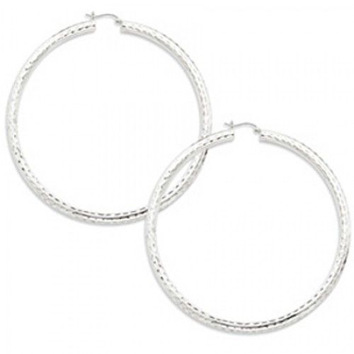 Round Earrings - Hoop in Sterling Silver - Notched W/ Hinge - Astonishing