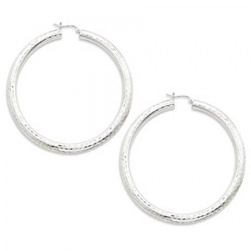 Round Earrings - Hoop in Sterling Silver - Post W/ Hinge - Women - Outstanding