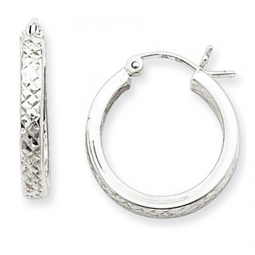 Round Earrings - Hoop in Sterling Silver - Hinge Back - Women - Charming