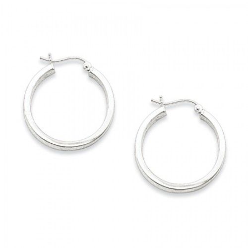 Round Earrings - Hoop in Sterling Silver - Notched with Hinge - Women - Classy
