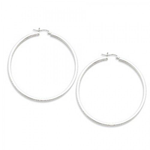 Round Earrings - Hoop in Sterling Silver - Notched W/ Hinge - Women - Enticing