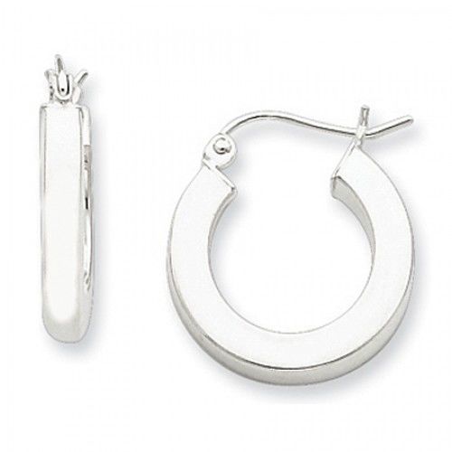 Round Earrings - Hoop in Sterling Silver - Post with Hinge - Women - Gorgeous