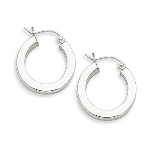Round Earrings - Hoop in Sterling Silver - Notched Back - Women - Graceful