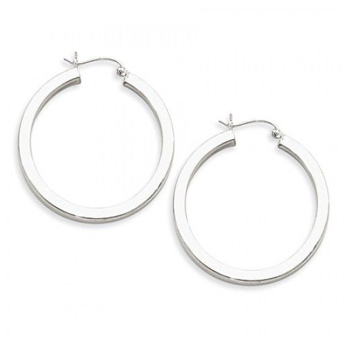 Round Earrings - Hoop in Sterling Silver - Post W/ Hinge - Women - Magnificent