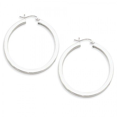 Round Earrings - Hoop in Sterling Silver - Notched W/ Hinge - Women - Marvelous