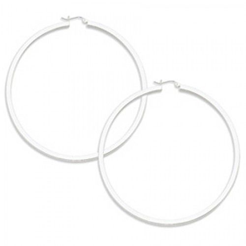 Round Earrings - Hoop in Sterling Silver - Notched W/ Post - Women - Splendid