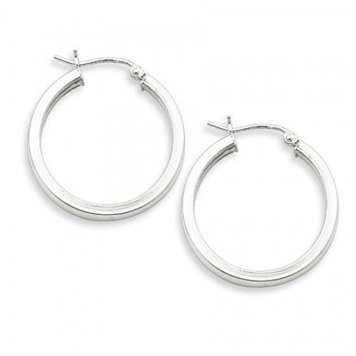 Round Earrings - Hoop in Sterling Silver - Notched W/ Hinge - Women - Superb
