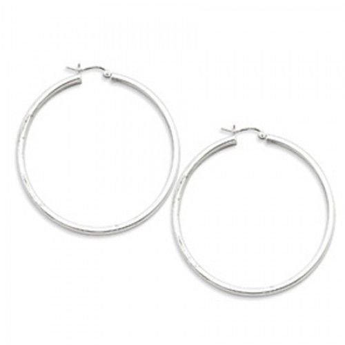 Round Earrings - Hoop in Sterling Silver - Notched Back - Women - Fetching