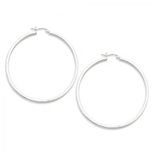 Round Earrings - Hoop in Sterling Silver - Hinge with Post - Women - Inviting