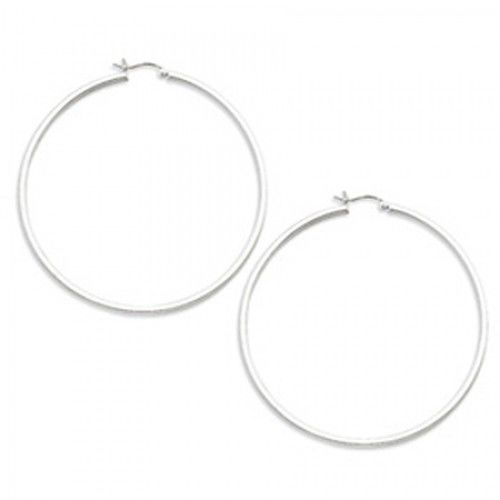 Round Earrings - Hoop in Sterling Silver - Post W/ Hinge - Women - Seductive