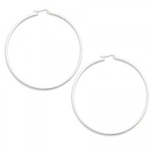 Round Earrings - Hoop in Sterling Silver - Notched W/ Hinge - Tantalizing