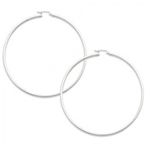 Round Earrings - Hoop in Sterling Silver - Hinge W/ Post - Women - Tempting