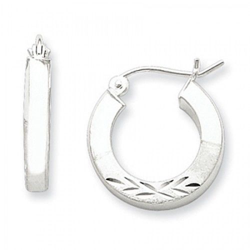 Round Earrings - Hoop in Sterling Silver - Hinge Back - Women - Flattering