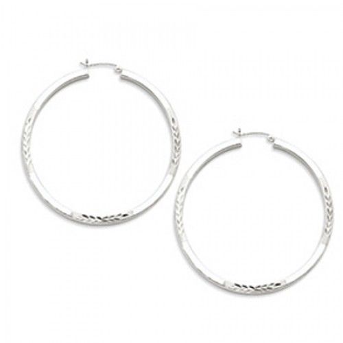 Round Earrings - Hoop in Sterling Silver - Hinge W/ Post - Women - Excellent