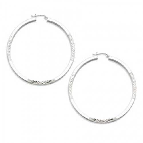 Round Earrings - Hoop in Sterling Silver - Hinge Back - Women - Stylish