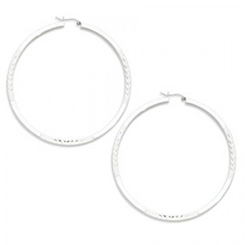 Round Earrings - Hoop in Sterling Silver - Post with Hinge - Spectacular