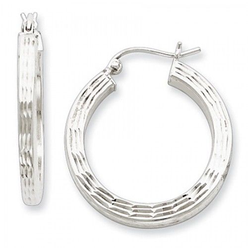 Round Earrings - Hoop in Sterling Silver - Hinge with Post - Women - Neat