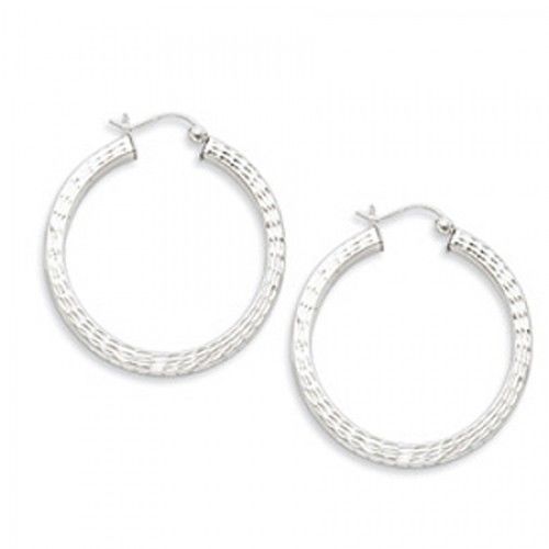 Round Earrings - Hoop in Sterling Silver - Post W/ Hinge - Women - Astonishing