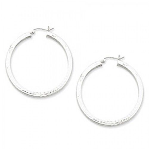 Round Earrings - Hoop in Sterling Silver - Hinge Back - Women - Classy