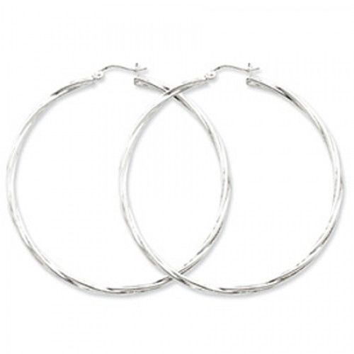 Twisted Round Earrings - Hoop in Sterling Silver - Hinge W/ Post - Magnificent