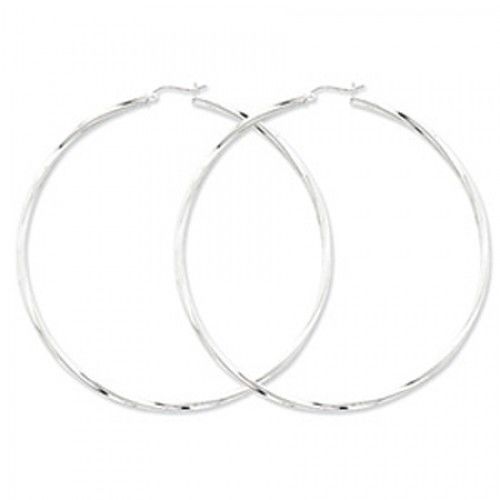 Twisted Round Earrings - Hoop in Sterling Silver - Post with Hinge - Ravishing