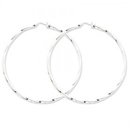 Twisted Round Earrings - Hoop in Sterling Silver - Post W/ Hinge - Tantalizing