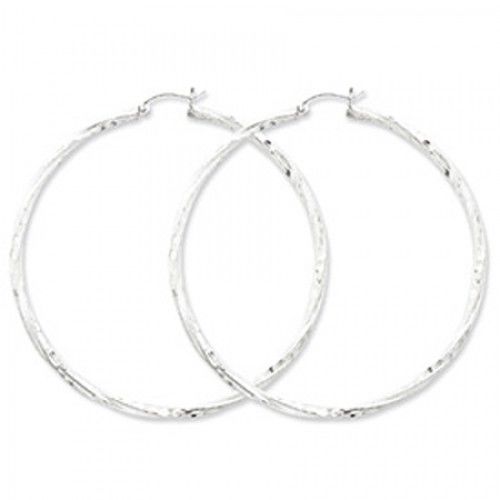 Twisted Round Earrings - Hoop in Sterling Silver - Hinge Back - Remarkable