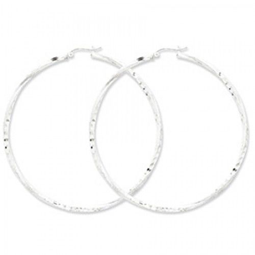 Twisted Round Earrings - Hoop in Sterling Silver - Notched with Hinge - Neat