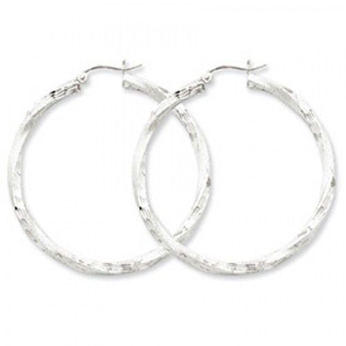 Twisted Round Earrings - Hoop in Sterling Silver - Hinge Back - Compelling