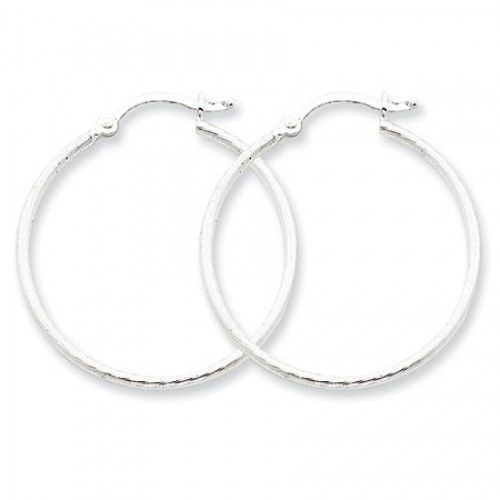 Round Earrings - Hoop in Sterling Silver - Post with Hinge - Women - Grand