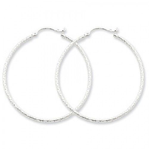 Round Earrings - Hoop in Sterling Silver - Hinge W/ Post - Women - Pretty