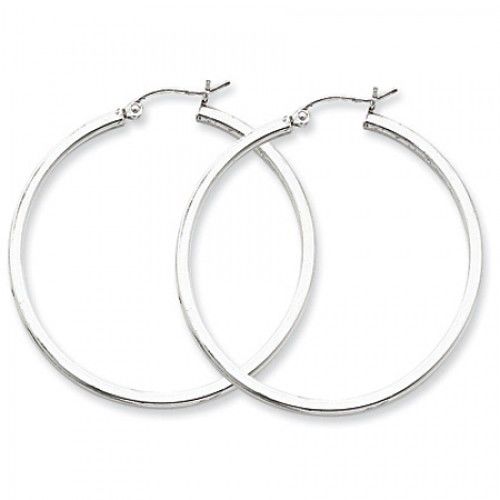 Square Tube Earrings - Hoop in Sterling Silver - Hinge with Post - Stunning