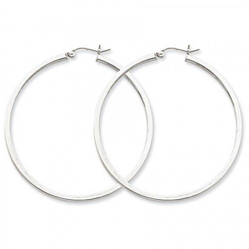 Square Tube Earrings - Hoop in Sterling Silver - Post W/ Hinge - Wonderful