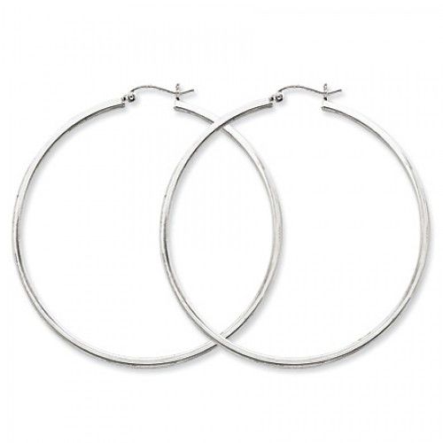 Square Tube Earrings - Hoop in Sterling Silver - Notched W/ Hinge - Alluring