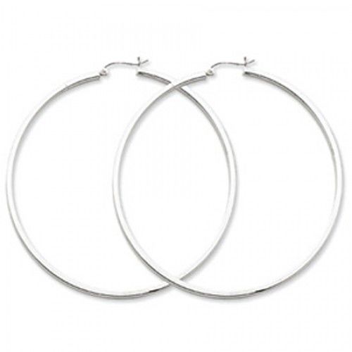 Square Tube Earrings - Hoop in Sterling Silver - Hinge Back - Glamorous
