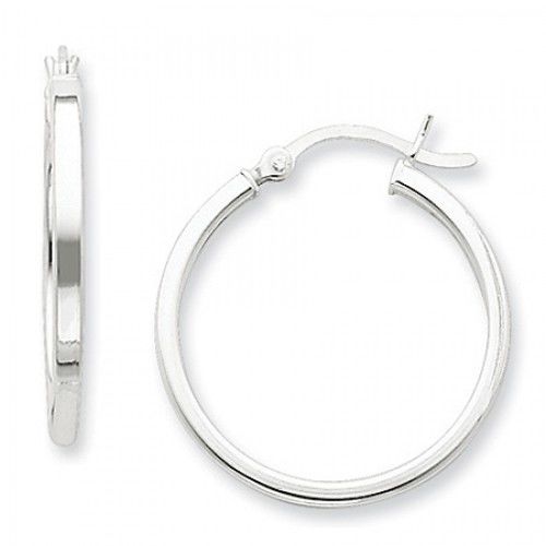 Round Earrings - Hoop in Sterling Silver - Notched W/ Post - Women - Tantalizing