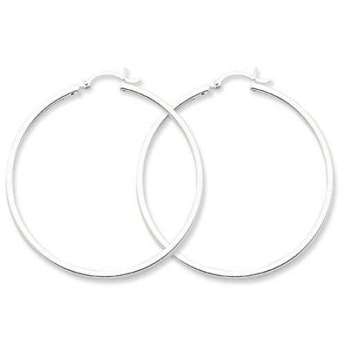 Round Earrings - Hoop in Sterling Silver - Hinge W/ Post - Women - Tasteful