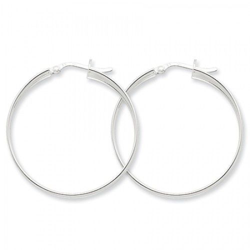 Round Earrings - Hoop in Sterling Silver - Notched with Hinge - Lovable